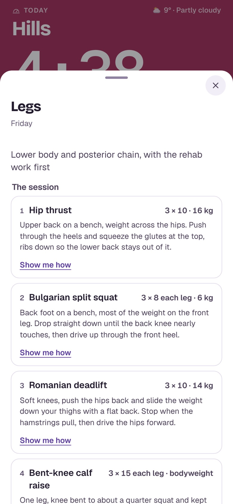 Una sessione di forza del programma di fisioterapia
